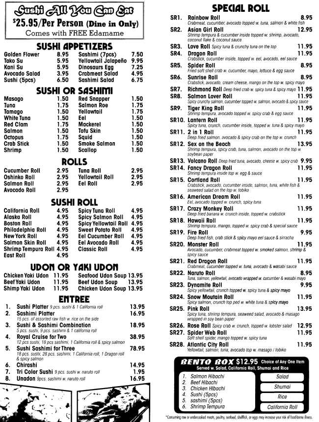 Page 3 of menu, Asian Delicious in Cortland, NY