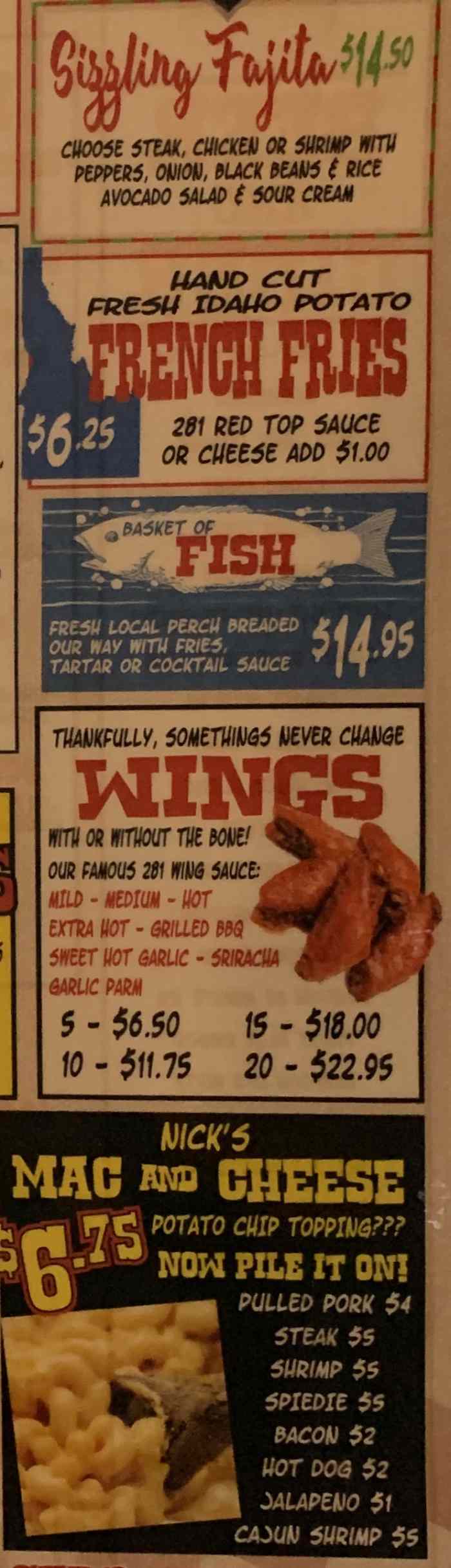 Page 2 of menu, Hobo's Homer, NY