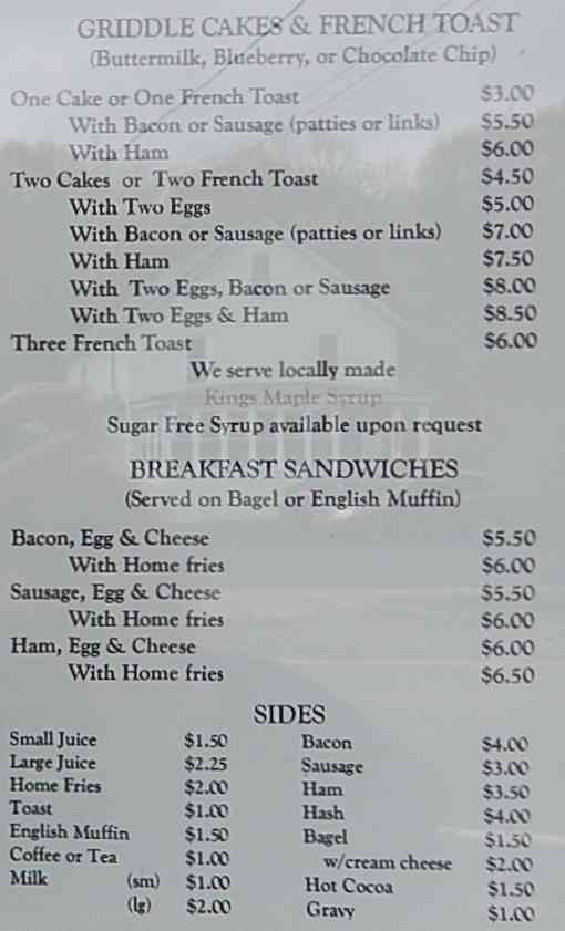 Page 4 of menu, Malarkey's Pub & Grub McGraw, NY