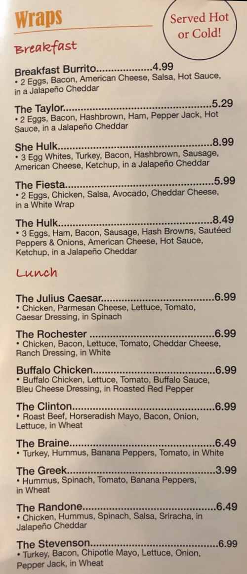Page 3 of menu, New York Bagel Cafe & Deli Cortland, NY